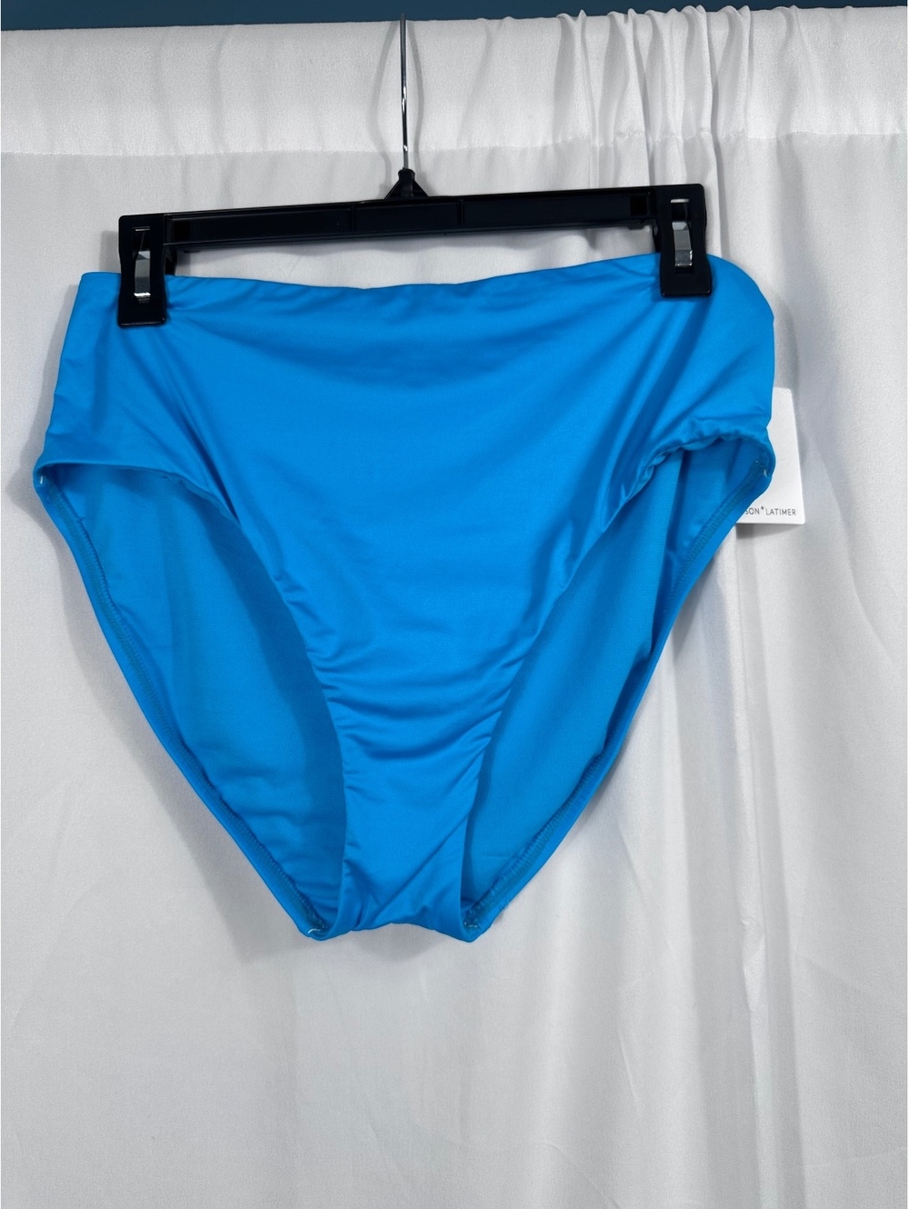 Gibson Latimer Women's High-Waisted Blue Bikini Bottom, Size M